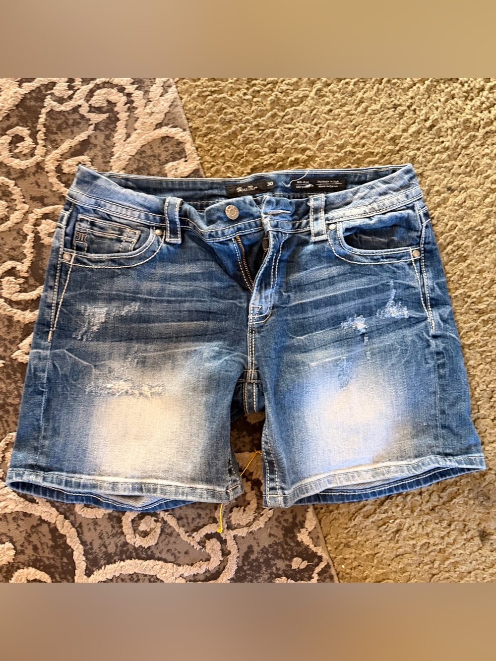 Miss Me Easy Mid-Rise Denim Shorts